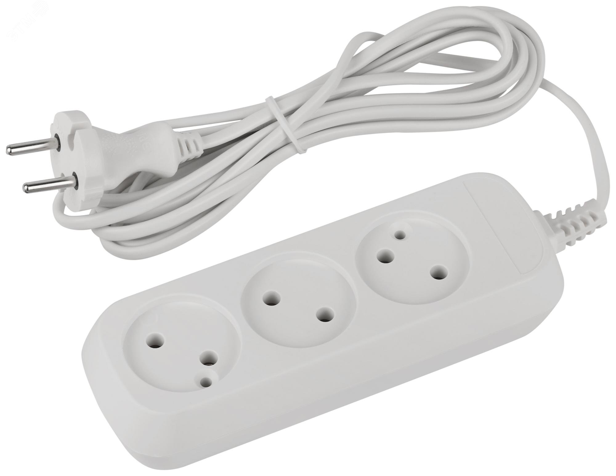 Изображение товара Удлинитель электрический 3 розетки без заземления 3м ШВВП 2x0.75мм2 ЭРА UDL-6-330 Greenline