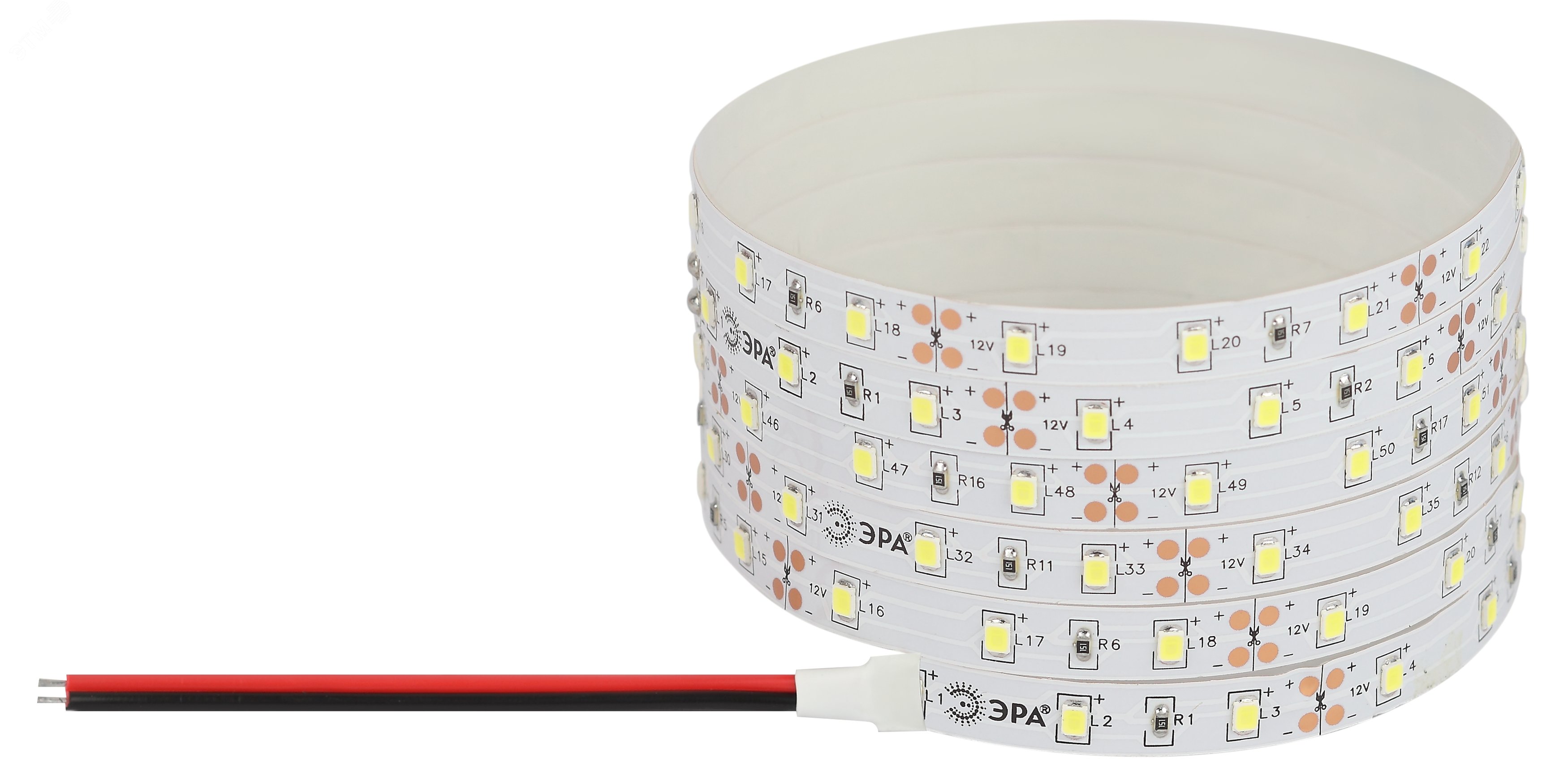 Изображение товара Светодиодная лента 4,8Вт/м 12В IP20 6500К 60LED/м LS2835-60LED-IP20-W-eco-5м