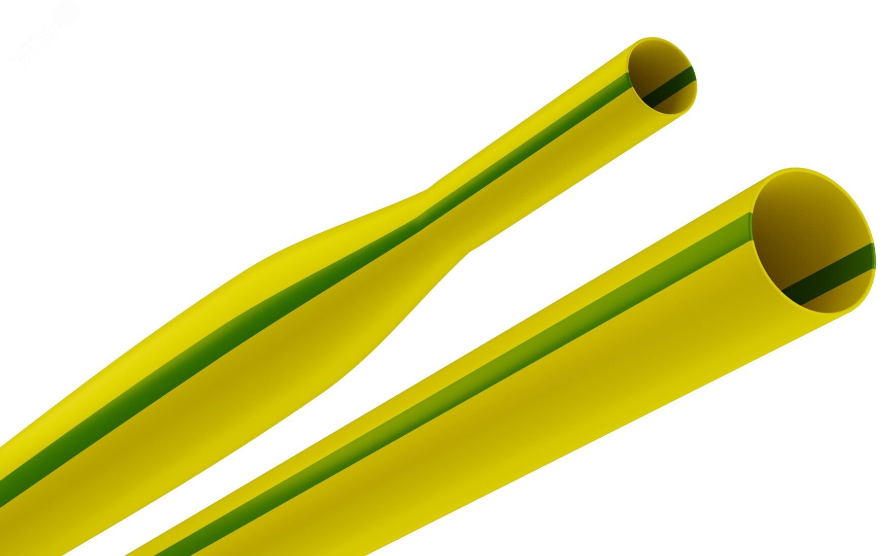 Изображение товара Трубка термоусадочная ТТУ нг-LS 10/5 жёлто-зелёная в отрезках NO-224-441 (шт)
