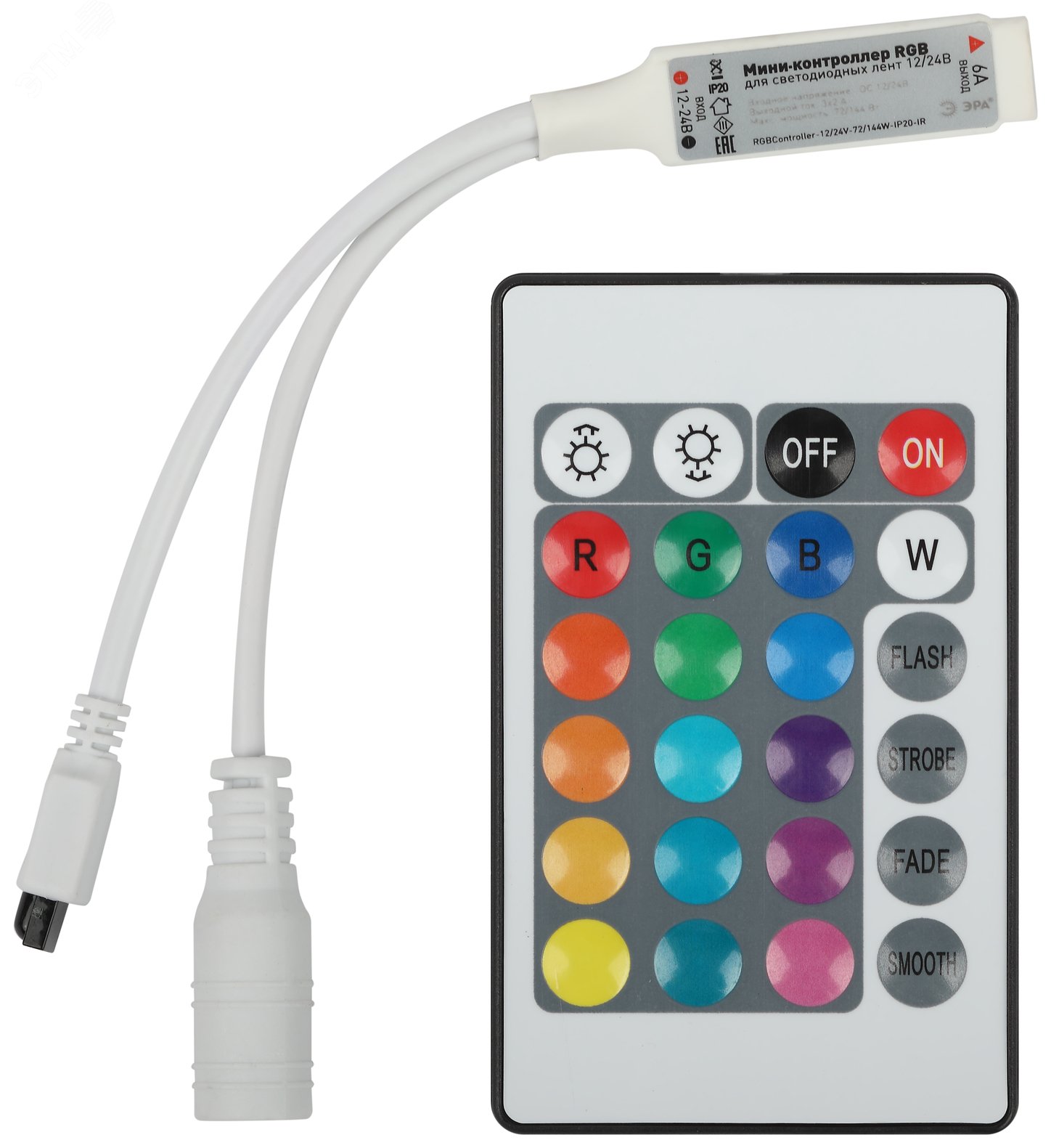 Контроллер мини для светодиодной ленты с ИК пультом RGBController-12 ...