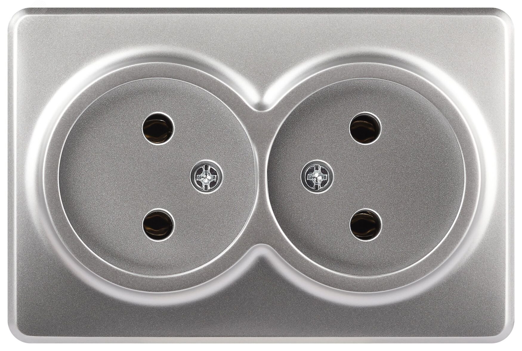 Изображение товара Розетка двойная Эра Эксперт 11-2202-03 IP20 250В 16А алюминиевый