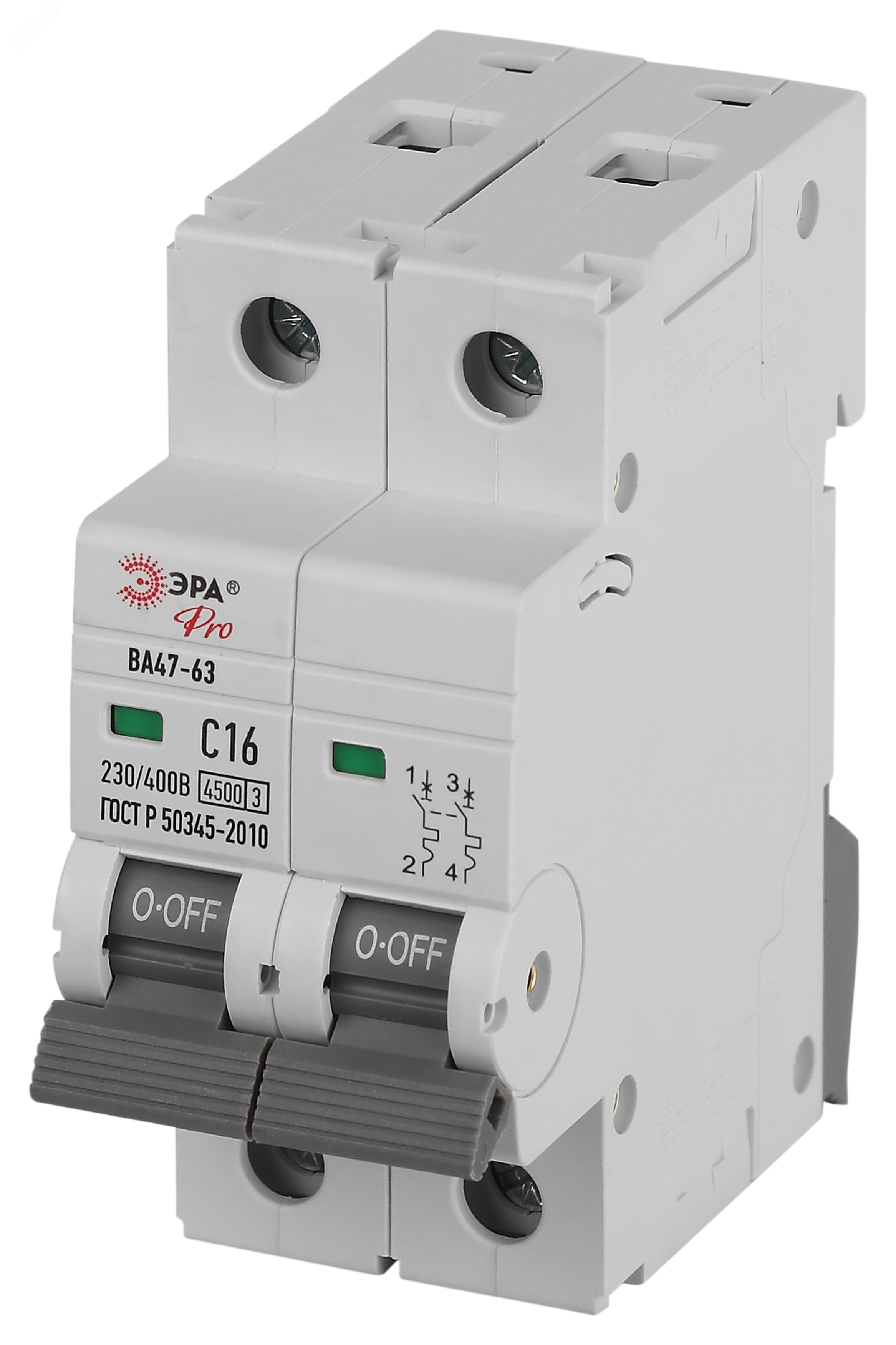 Выключатель автоматический ВА47-63 2P 16А кривая C 4,5кА PRO VA63 ...