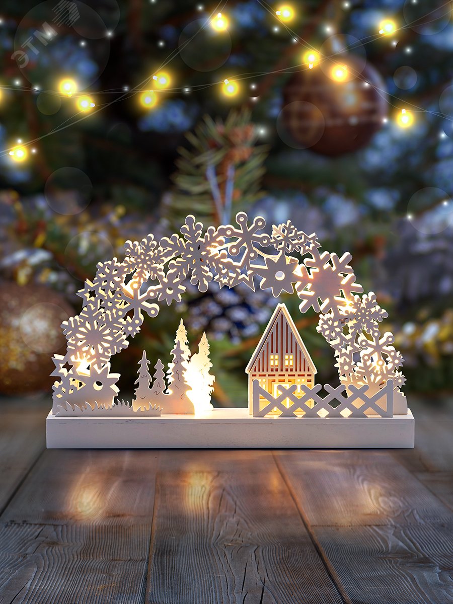 Светильник декоративный новогодний Сказка, с подсветкой, 32х20 см, 2АА, IP20 Б0051928 ЭРА