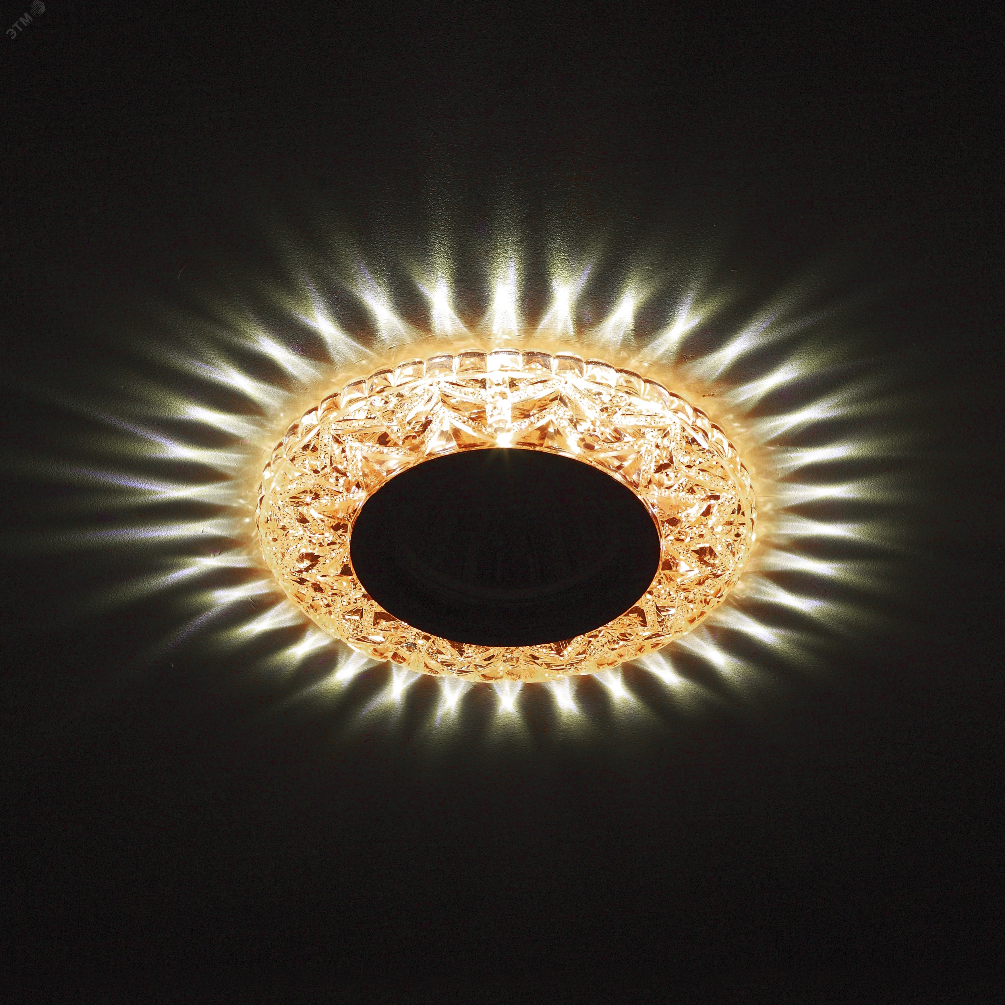Светильник точечный декоративный c белой светодиодной подсветкой, чай DK LD4 TEA/WH Б0019206 ЭРА - превью 2