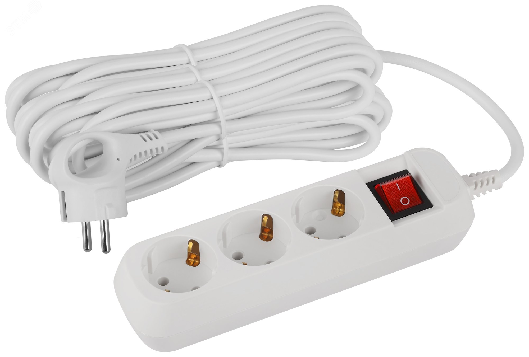 Изображение товара Удлинитель электрический Эра GREENLINE 3 розетки 10 м с заземлением