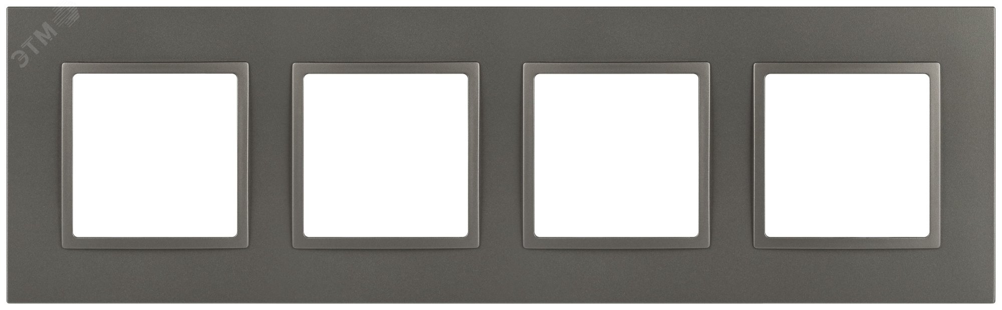 Изображение товара Рамка для розеток и выключателей 4 поста ЭРА Elegance титан пластик
