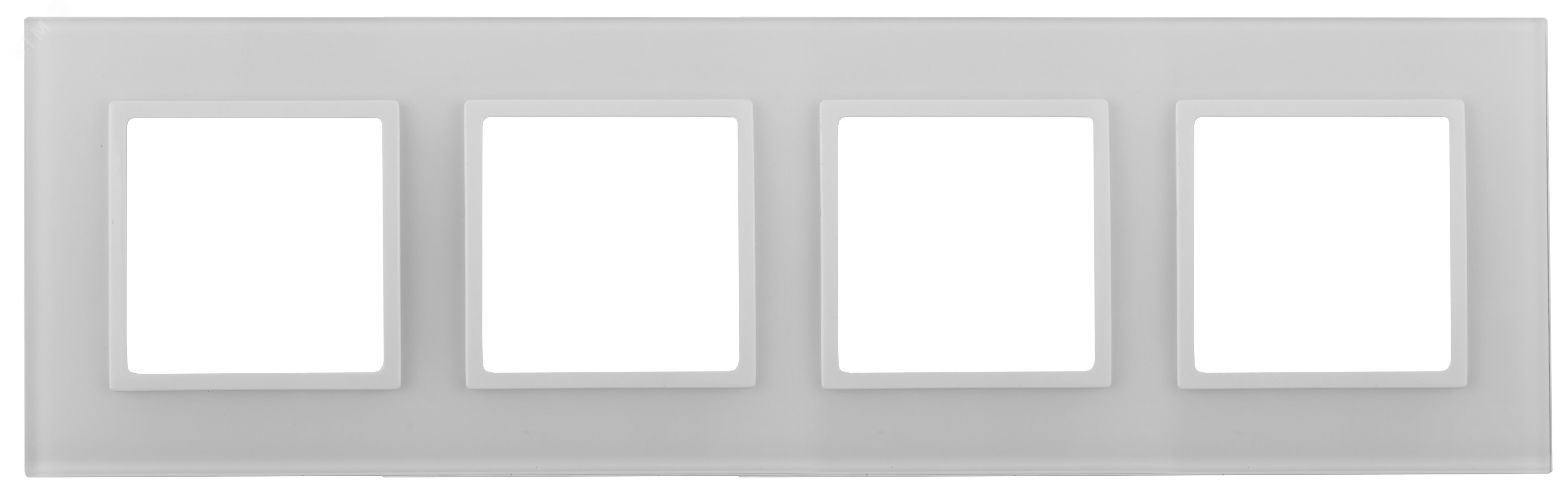 Изображение товара Рамка для розеток и выключателей 4 поста ЭРА Elegance стекло белый