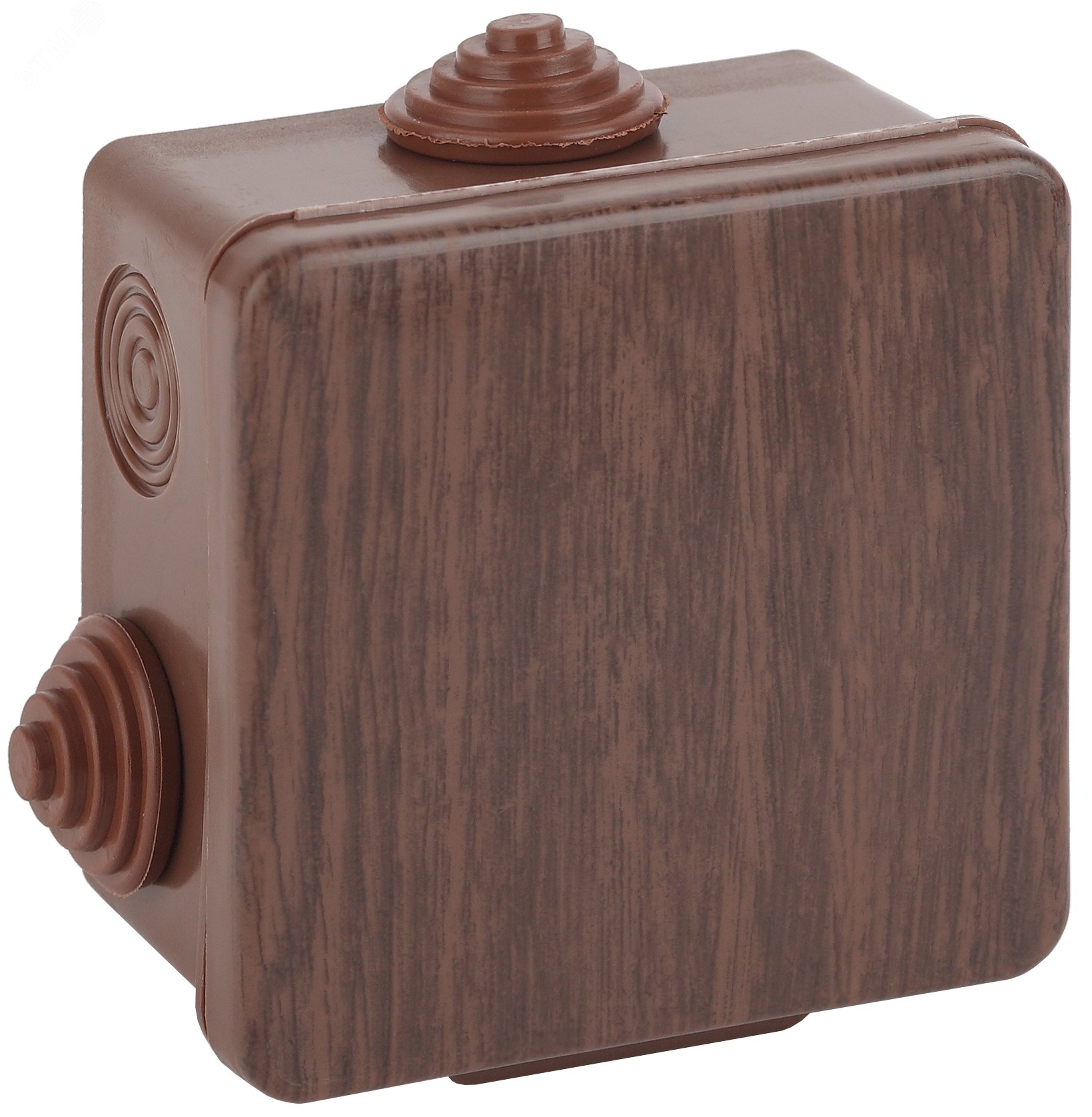 Изображение товара Коробка распаячная открытой установки КОР (дуб) 65х65х50мм с гермовводами 4 вх. IP54 (45/1620) (шт)