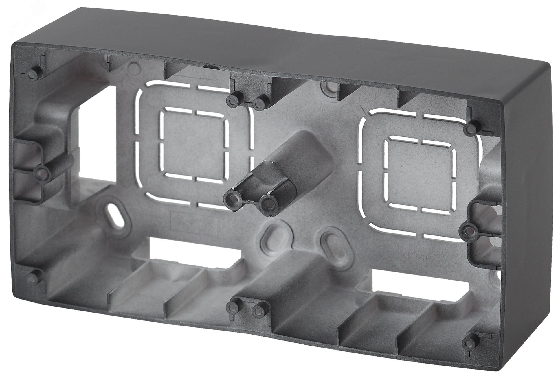Изображение товара Коробка накладного монтажа 2 поста, Эра12, антрацит 12-6102-05 (шт)