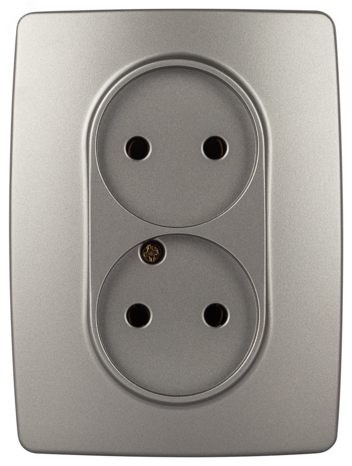 Изображение товара Розетка однофазная двойная скрытого монтажа серия Эра 12 титан 16А 250В IP20