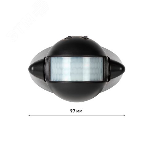 Датчик движения настенный инфракрасный 1200 Вт 180 градусов IP44, черный MD 03 - фото 10