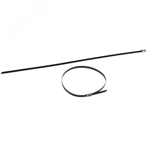 Изображение товара Стяжка кабельная (хомут) стальная AISI 304 с полимерным покрытием NO-225-257 4.6 х 300 мм 10 шт (упак)