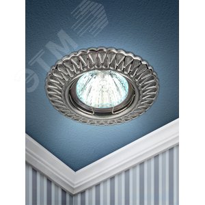 Светильник штампованный MR16,12V/220V, 50W сатин серебро/хром ST4 CH/SS - фото 2