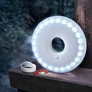 Фонарик светильник подвесной на батарейках 3хAA, подвес, карабин, магнитный в палатку, 24 LED KB-501 НЛО-24 - фото 5