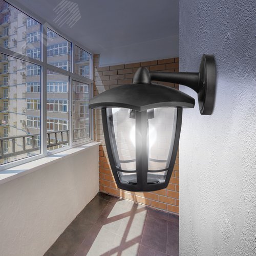 Светильник садово-парковый НБУ 07-40-004 Дели 3 черный 6 гранный настенный IP44 Е27 max 60 Вт - фото 9