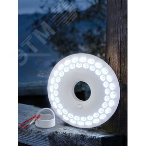 Фонарик светильник подвесной на батарейках 3хAA, подвес, карабин, магнитный в палатку, 48 LED KB-601 НЛО-48 - фото 5