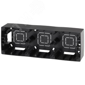 Изображение товара Коробка накладного монтажа 3 поста, Эра12, чёрный 12-6103-06 (шт)