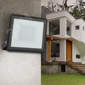 Прожектор светодиодный ДО-70 Вт 6500К 5600 Лм IP65 черный 70w холодный 200-240В LPR-023-0-65K-070 - фото 7