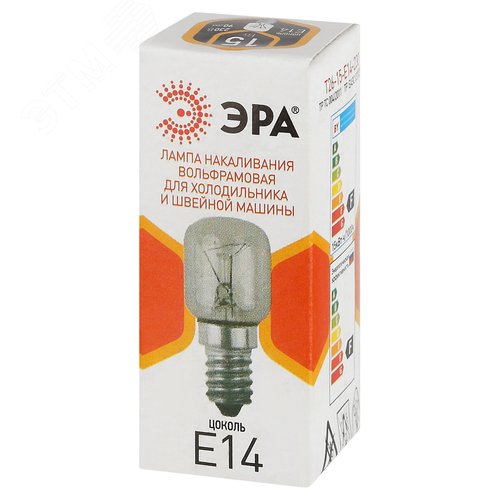 Лампа накаливания 15Вт 230В для холодильника и швейной машины цветная коробка Е14 T26-15-E14-230 - фото 3