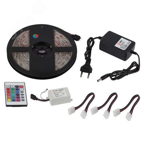 Комплект светодиодной ленты 14,4Вт/м 12В RGBК IP65 60LED/м 5050kit-14,4-60-12-IP65-RGB-5m - фото 2