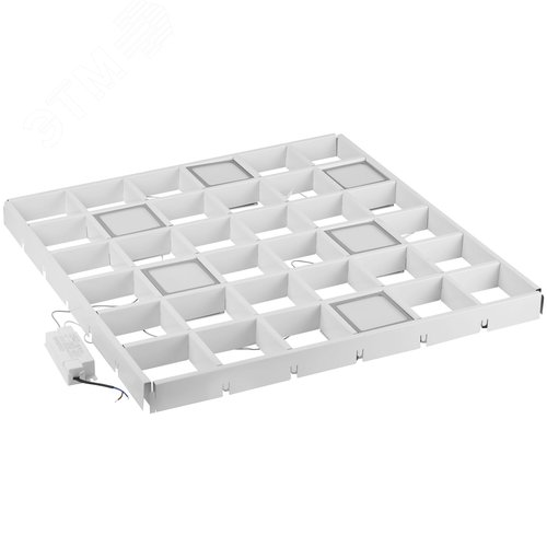 Светильник светодиодный ДВО-36Вт 3420Лм 5000К 89х89мм ГРИЛЬЯТО 100х100 домино металлик 6 кубиков драйвер SPO-646-3-5K-S6 - фото 9