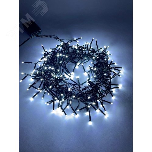 Гирлянда LED Нить Мишура 3,9 м зеленый провод, холодный свет, 220V ENIN - GC - фото 2