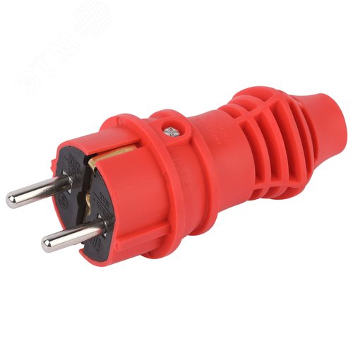 Изображение товара Вилка каучуковая прямая c заземлением 16А IP44 красная VX13-R-IP44 (шт)