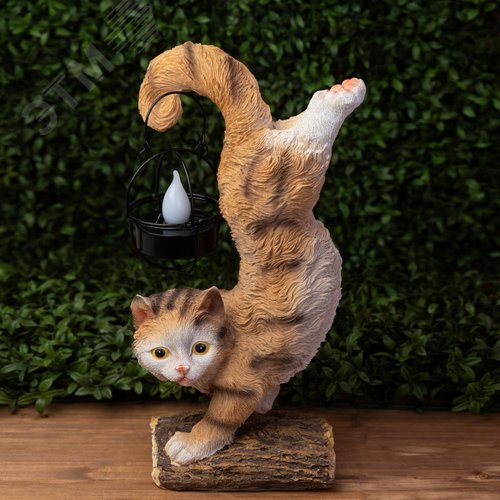 Светильник уличный ERASF22-01 на солнечных батареях садовый Кот Акробат 37 см - фото 12