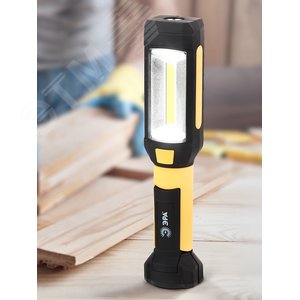 Фонарик на батарейках 3хААА, ударопрочный, крючок, складная подставка, магнитный, покрытие soft touch RB-801 Практик - фото 6