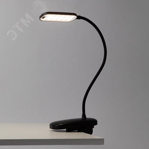 Светильник настольный светодиодный аккумуляторный на прищепке 6Вт черный NLED-525-6W-BK - фото 9