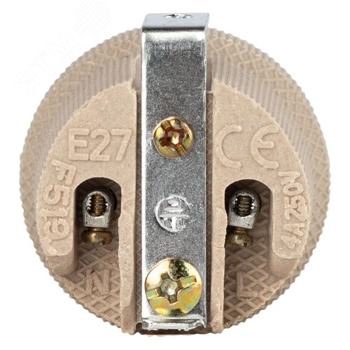 Патрон Е27 керамический белый с держателем - фото 5