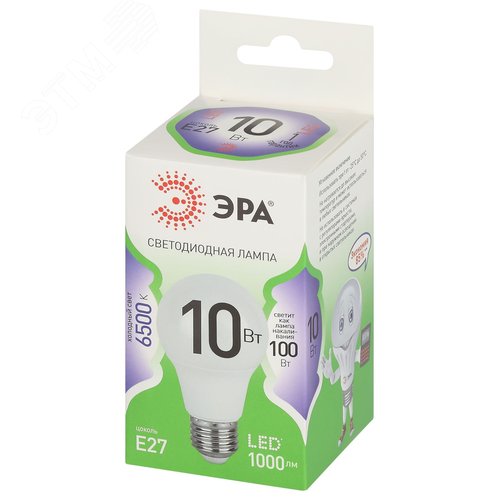 Лампа светодиодная LED 10 Вт 1000Лм 6500К груша холодный E27 220-240В LED A60-10W-865-E27 Green Line - фото 3