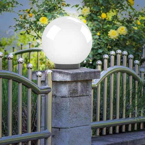 Светильник на опору/кронштейн НТУ 02-60-251 шар белый призма IP44 Е27 max60Вт d250mm - фото 4