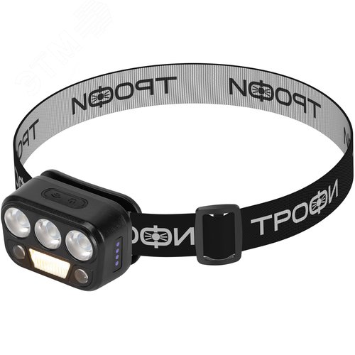 Фонарь налобный светодиодный Трофи GA-105 аккумуляторный 3+3+3 Bт сенсорное управление 5 режимов - фото 3