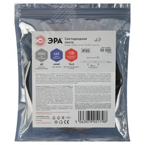 Лента светодиодная 14,4Вт/м 12В синий IP20 60LED/м LS5050-14,4-60-12-B-IP20-1 year-5m - фото 3