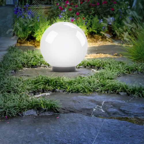 Светильник садово-парковый НТУ шар опаловый на опору/кронштейн IP44 Е27 max150Вт d400mm НТУ 01-150-401 - фото 6