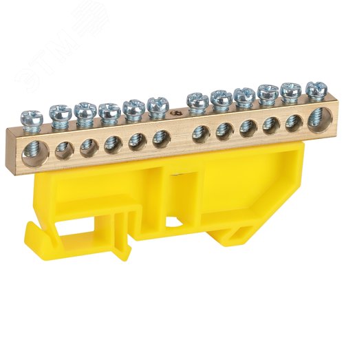 Изображение товара Шина NO-224-96 PE земля на DIN-изоляторе ШНИ-8х12-12-Д-желтый (шт)