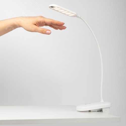 Светильник настольный светодиодный аккумуляторный на прищепке 6Вт белый NLED-525-6W-W - фото 12