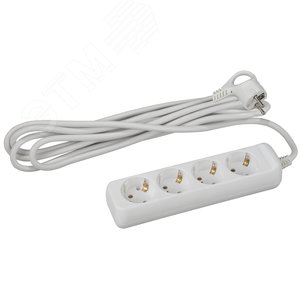 Изображение товара Удлинитель электрический с заземлением 4 розетки 3м ПВС 3x0,75мм2 10А UX-4e-3m (шт)