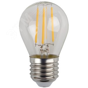 Лампа светодиодная F-LED P45-9w-827-E27 (филамент, шар, 9Вт, тепл, E27) (10/100/4000)