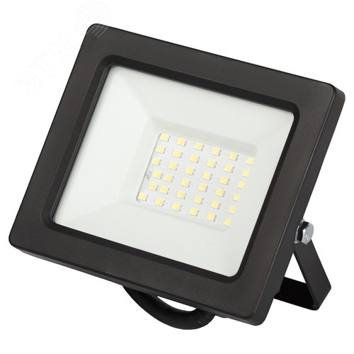 Прожектор светодиодный ДО-30 Вт 6500К 2400 Лм IP65 встроенное фотореле 200-240В черный корпус 30w холодный LPR-042-3-65K-030 - фото 1