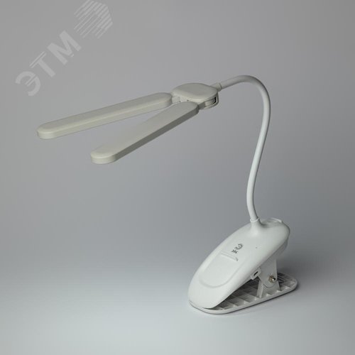 Светильник настольный NLED-512-6W-W светодиодный аккумуляторный на прищепке белый - фото 4