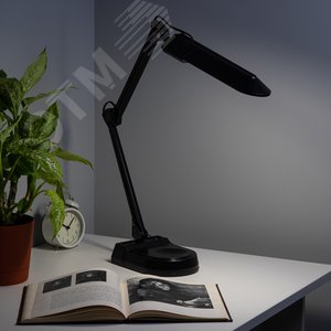 Светильник настольный с лампой PL на струбцине и с основанием черный NL-202-G23-11W-BK - фото 4