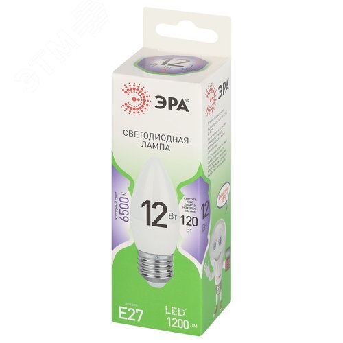 Лампа светодиодная LED 12 Вт 1200Лм 6500К свеча холодный E27 220-240В LED B35-12W-865-E27 Green Line - фото 3