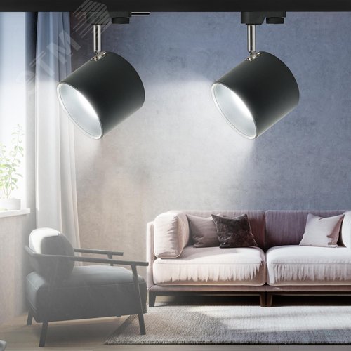 Светильник трековый однофазный TR15 GX53 BK/SL черный+серебро - фото 6