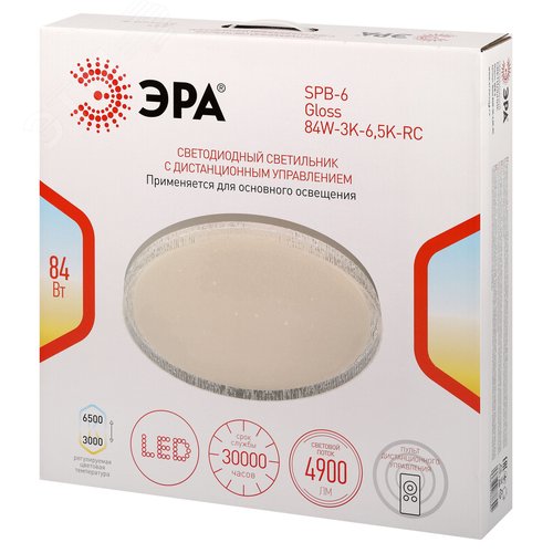 Светильник светодиодный потолочный ДПБ-84Вт 3000К/6500К SPB-6 Gloss 84W RC с ДУ - фото 12