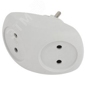 Изображение товара Разветвитель электрический SPx-2-W на 2 розетки без заземления 10А белый (шт)