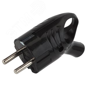 Изображение товара Вилка с/з угловая с кольцом 16 A черная Vx4-B 24/480/5760 (шт)