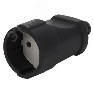 Изображение товара Розетка кабельная б/з прямая ПВХ 10A черная Rx3-B 20/240/1920 (шт)