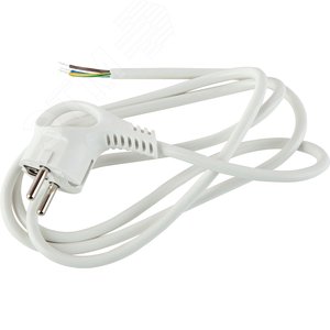 Изображение товара Шнур сетевой с вилкой U-3x1,5-3m-W с заземлением 3м ПВС 3x1,5мм2 белый (шт)